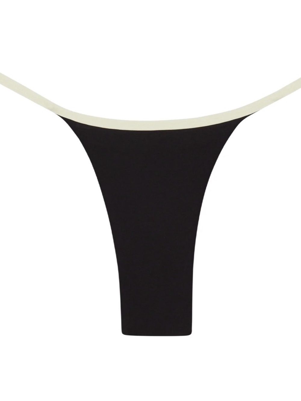Monday Swimwear Black Bikini Bottom with Cream Waistband